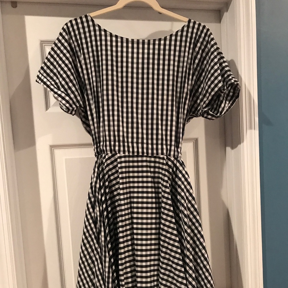Gingham Black and White Midi Dress